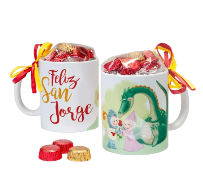 taza cerámica con bombones feliz san Jorge (2)